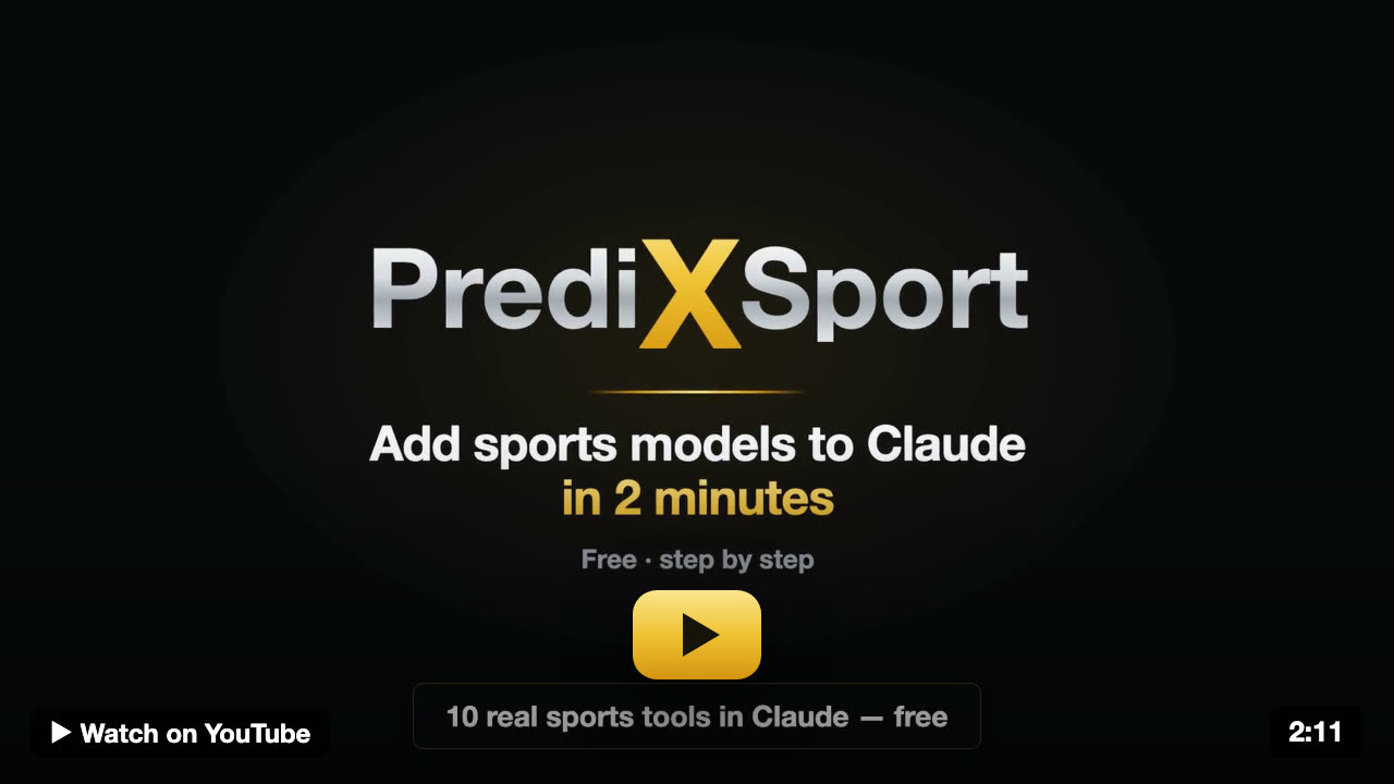 Video: connect Predixsport to Claude in 2 minutes, step-by-step MCP setup