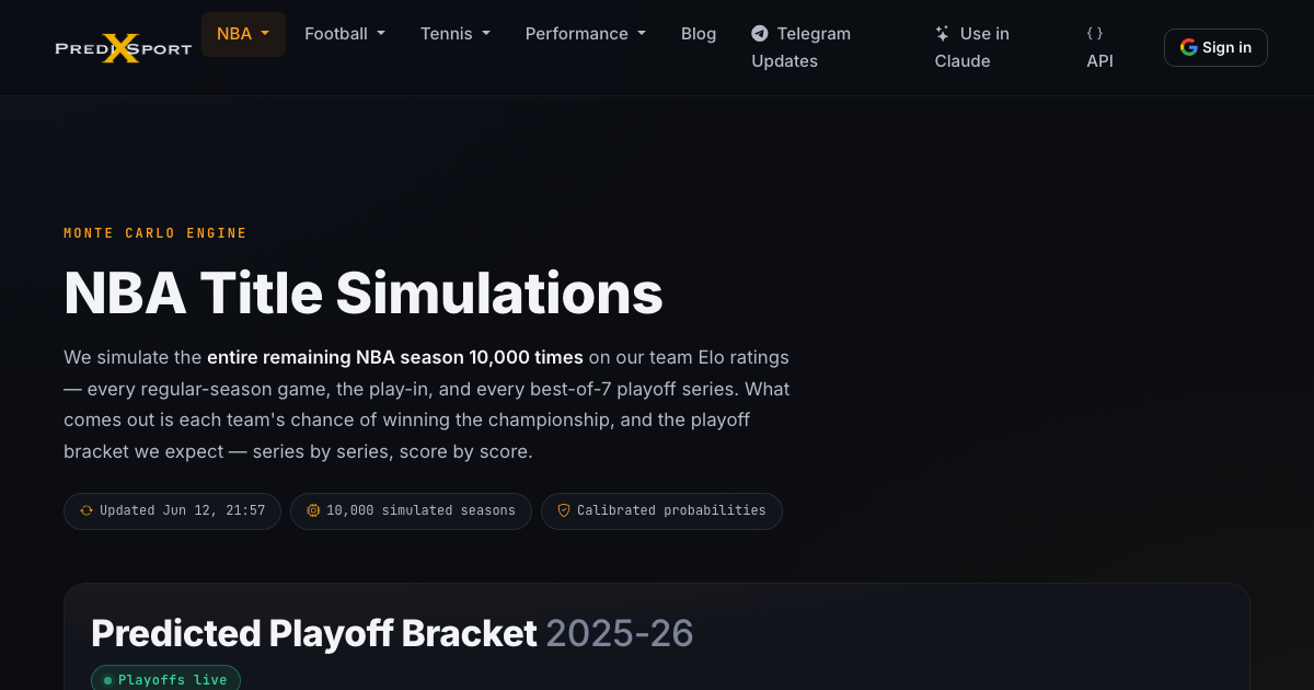 Nba Title Script NBA Title Simulations — Championship Odds & Predicted Playoff Bracket ...